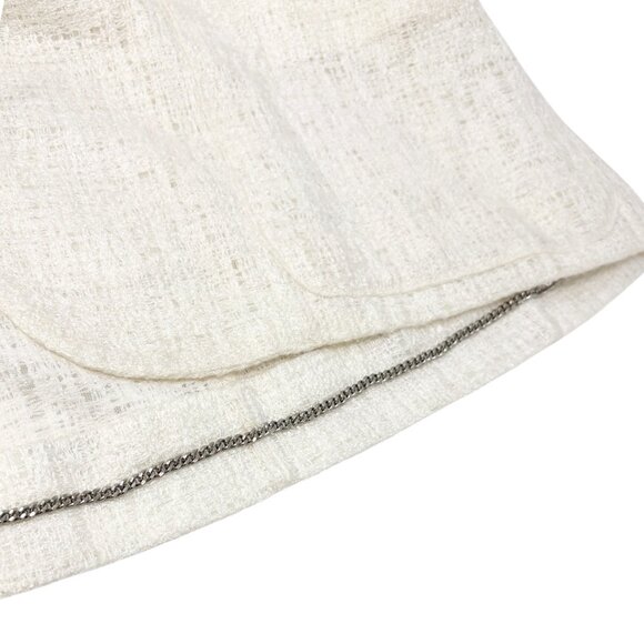 CHANEL Vintage 98P CC Logo Button Boucle Tweed Blazer Jacket #38 White [106201] - Picture 7 of 12